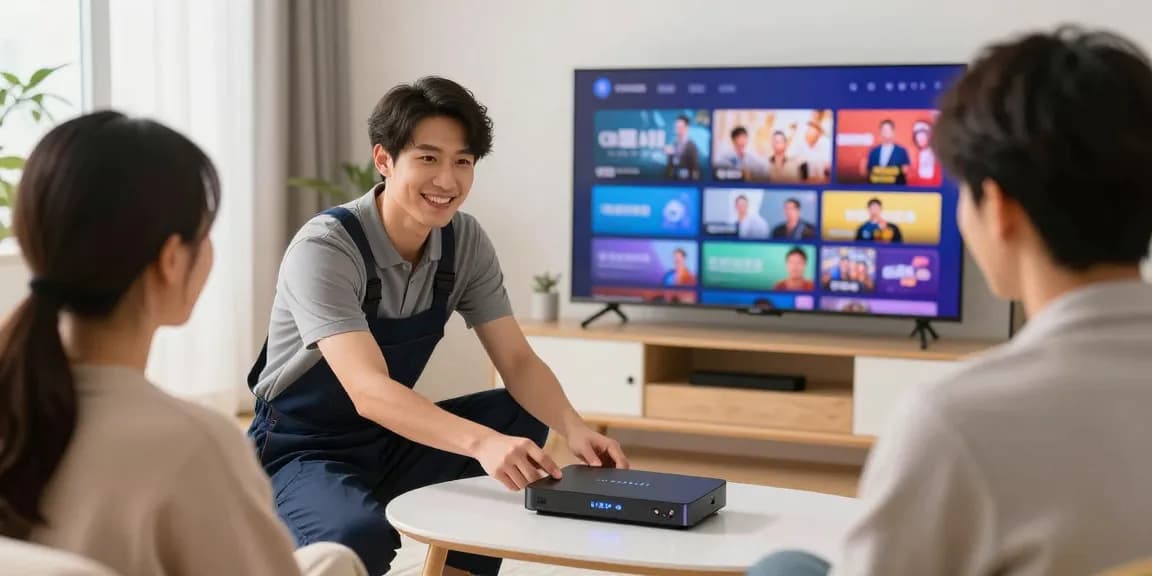 Smart IPTV installation by trusted local provider in a comfortable home setting