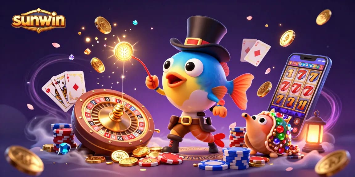 Interact with the sunwin casino's vibrant deep-sea theme attracting golden coins and treasures.