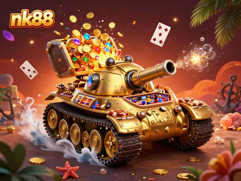 Experience thrilling play with nk88's vibrant casino adventure featuring a golden beetle tank.