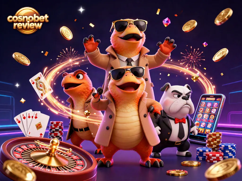 Experience the thrill of gambling with our cosmobet review featuring cartoon raptors at a VIP casino.