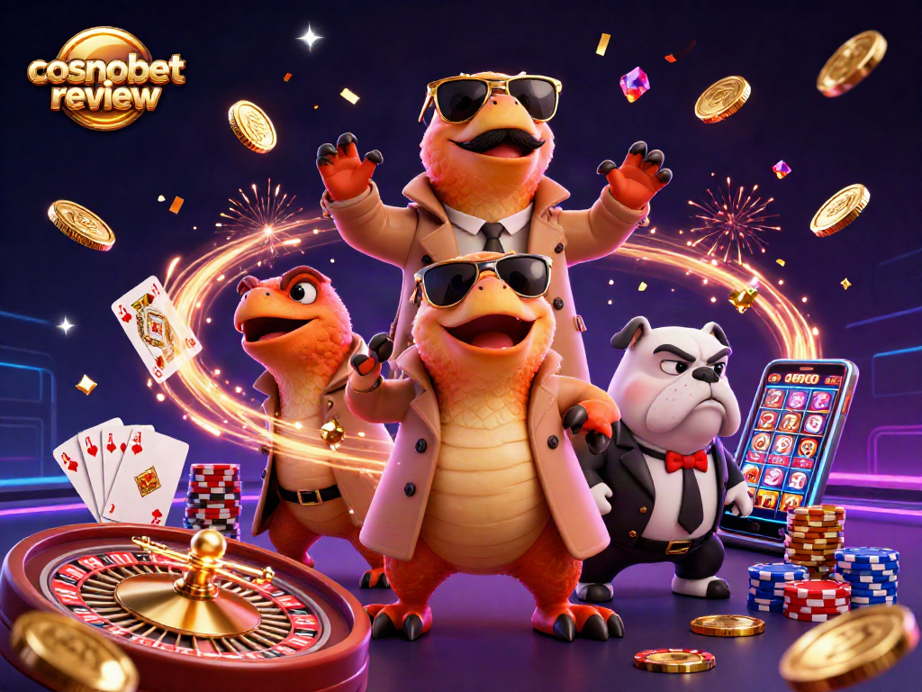 Experience the thrill of gambling with our cosmobet review featuring cartoon raptors at a VIP casino.