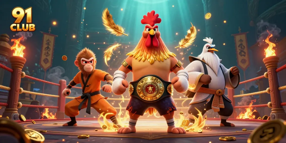 Experience the thrilling 91 CLUB adventure with vibrant characters and casino action in this dynamic illustration.