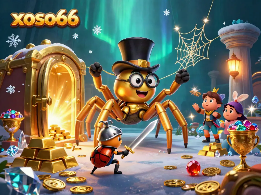Placing bets at xoso66 with a vibrant 3D illustration showcasing casino excitement and golden rewards.