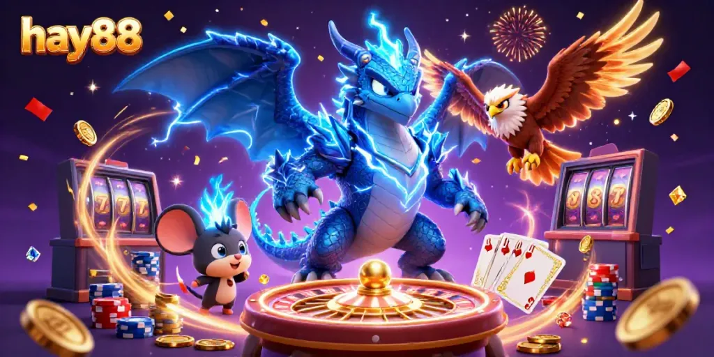 Activate winning vibes with hay88's thunder dragon and dynamic casino elements.