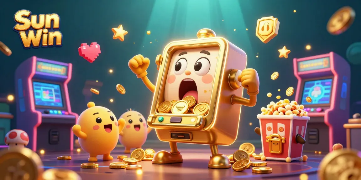 Experience exciting wins at Sun Win with a joyful slot machine celebrating its jackpot victory.