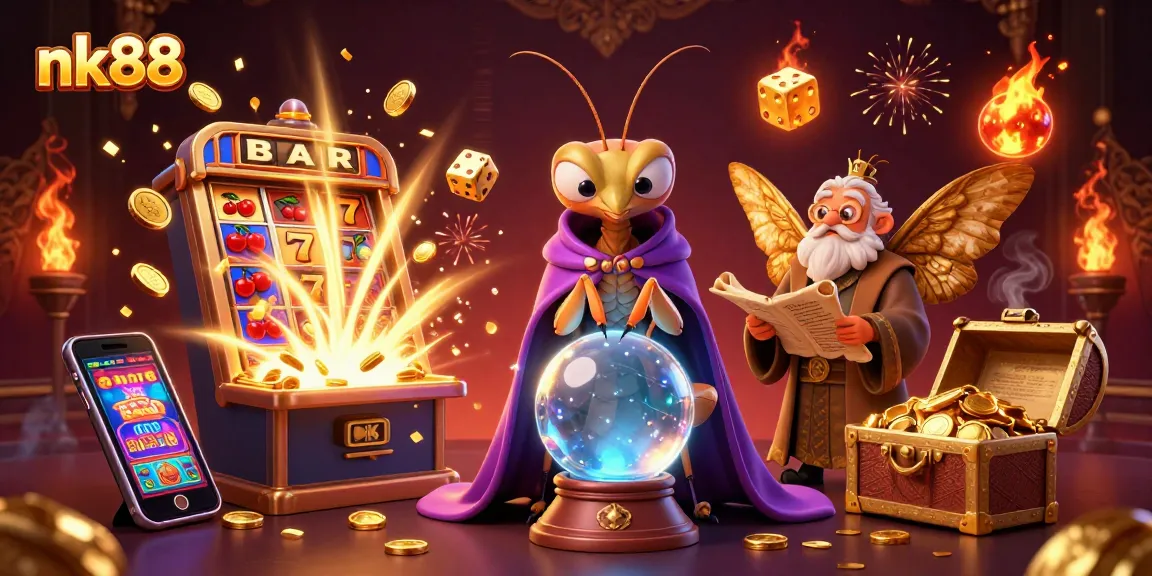 Experience thrilling gameplay at nk88 with a fortune teller, exciting slot machines, and casino magic.