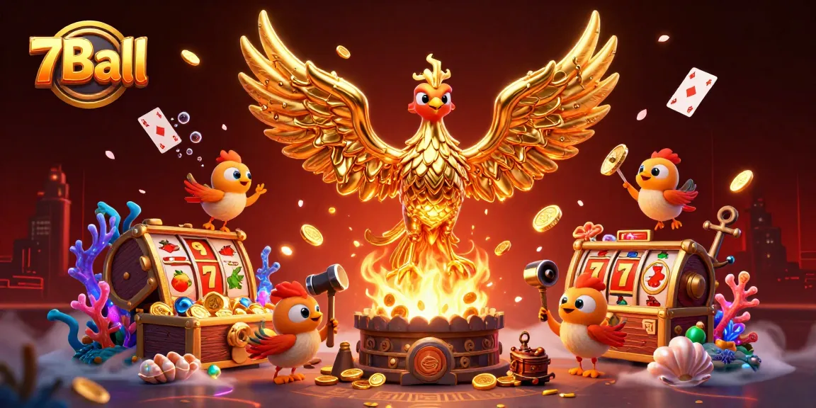 Experience 7Ball's thrilling atmosphere with molten phoenix and dynamic casino elements.