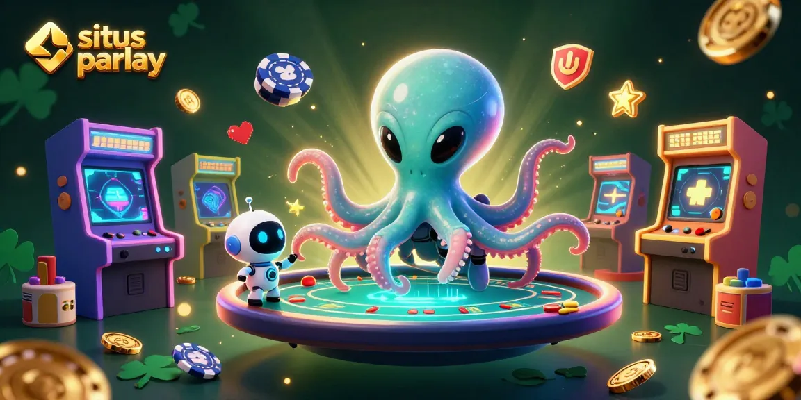Experience exhilarating gameplay at situs parlay with a vibrant alien-themed poker scene.