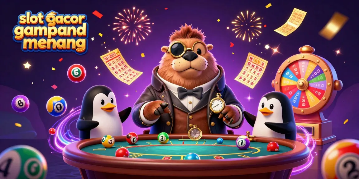 Experience thrilling wins with slot gacor gampang menang in this vibrant casino scene illustration.