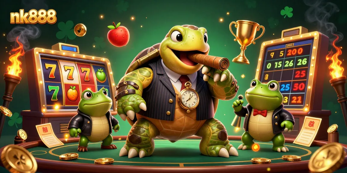 Engage with nk888's thrilling slots featuring a majestic snapping turtle and dynamic 3D gaming elements.