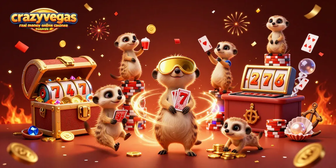 Experience the excitement of crazyvegas real money online casinos australia with energetic meerkats in a dynamic casino scene.