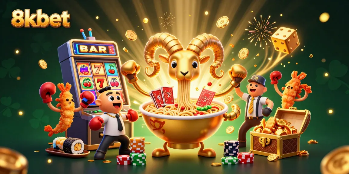 Experience exciting gaming with 8xbet in this vibrant 3D illustration featuring a bustling casino atmosphere.