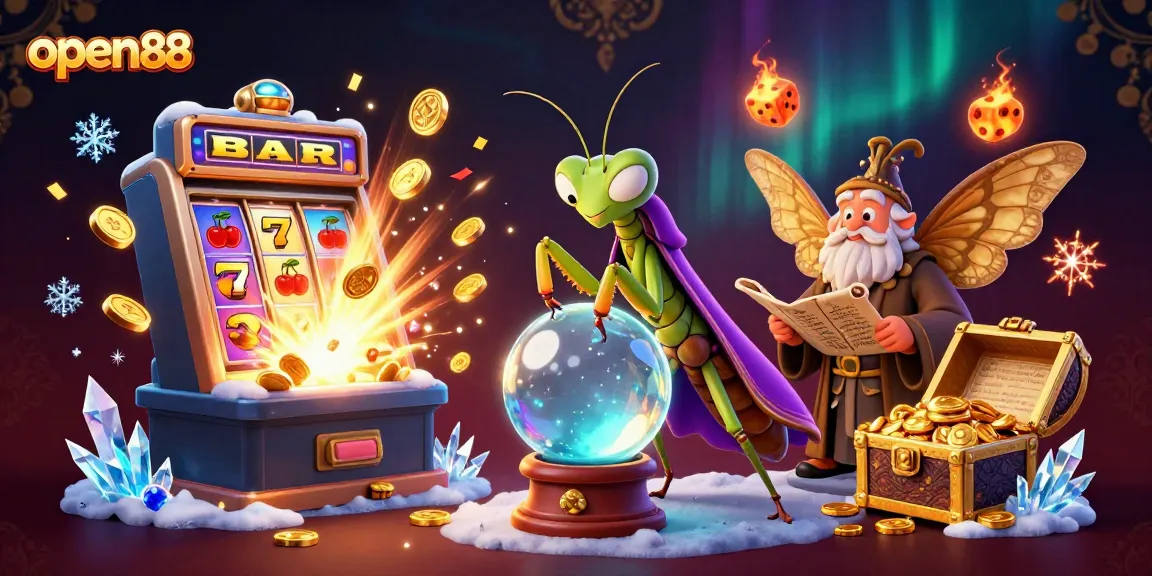 Experience the thrill of open88 with a mystical fortune teller and slot machine jackpot