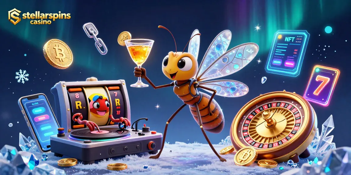 Experience stellarspins casino with vibrant characters and exciting casino elements in a dynamic 3D illustration.