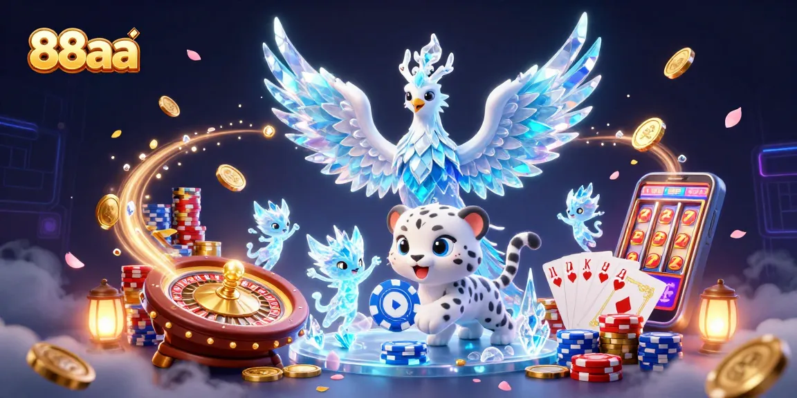 Experience excitement with the 88aa ice phoenix amidst vibrant casino elements.